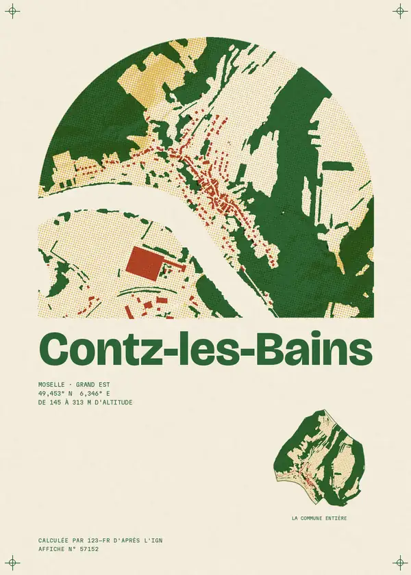 Affiche de Contz-les-Bains, calculée par 123-fr d'après l'IGN