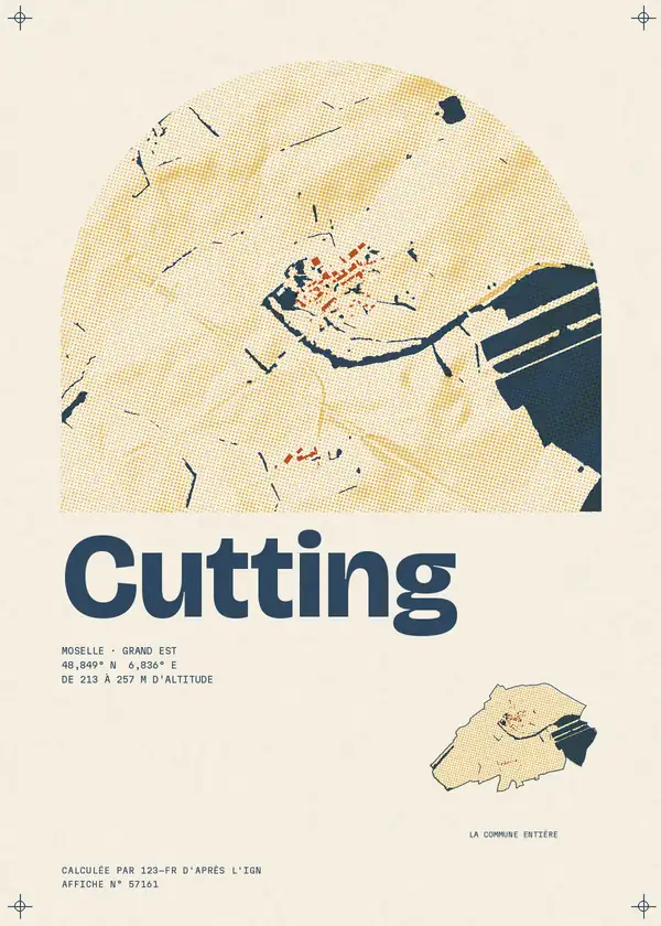Affiche de Cutting, calculée par 123-fr d'après l'IGN