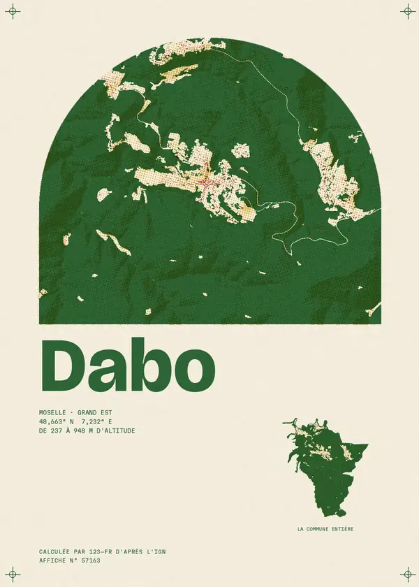 Affiche de Dabo, calculée par 123-fr d'après l'IGN