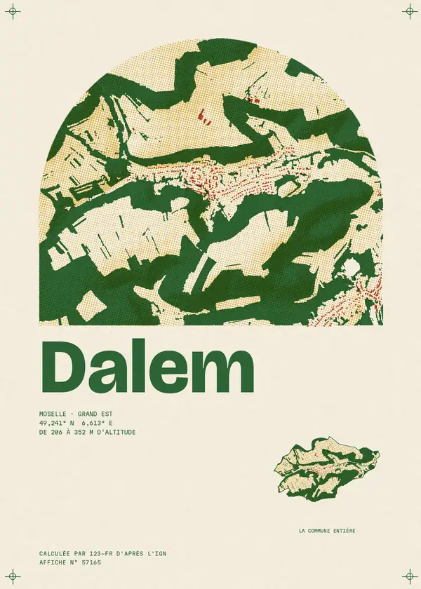 Affiche de Dalem, calculée par 123-fr d'après l'IGN