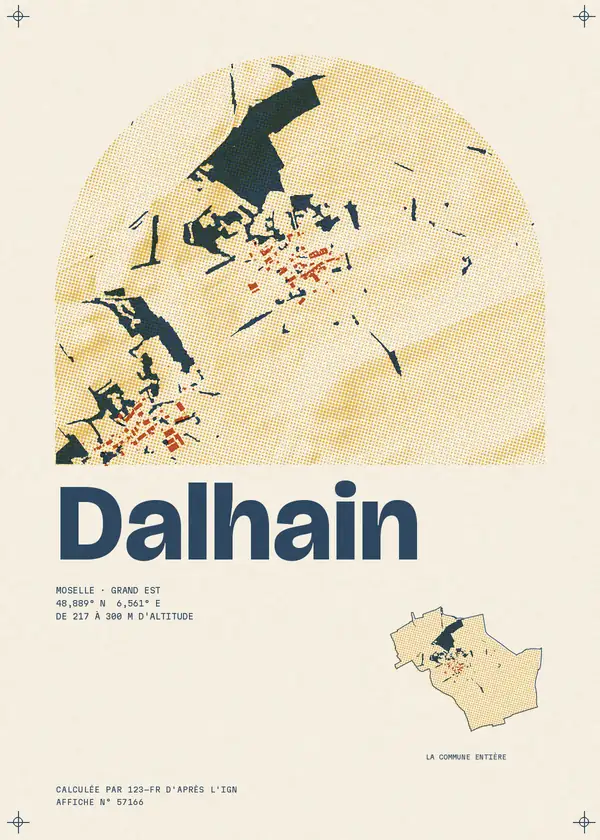 Affiche de Dalhain, calculée par 123-fr d'après l'IGN