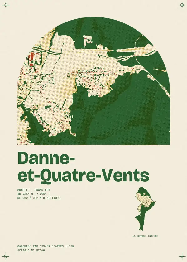 Affiche de Danne-et-Quatre-Vents, calculée par 123-fr d'après l'IGN