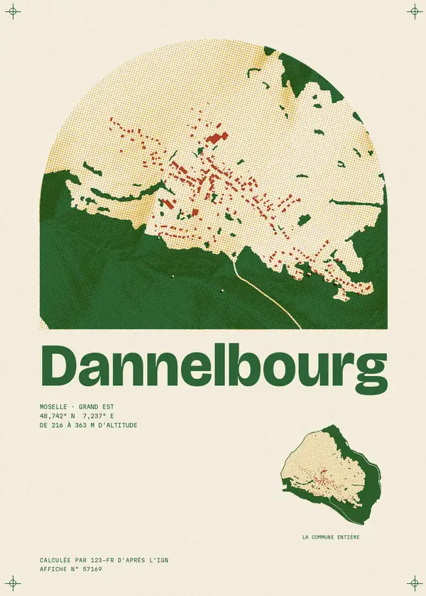 Affiche de Dannelbourg, calculée par 123-fr d'après l'IGN