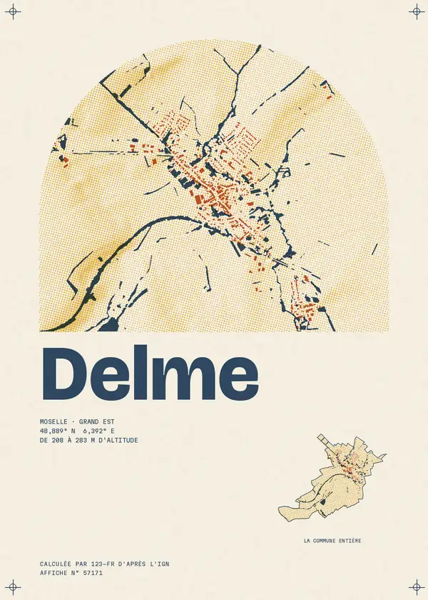 Affiche de Delme, calculée par 123-fr d'après l'IGN