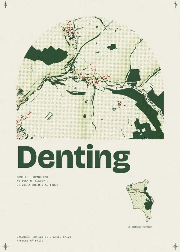Affiche de Denting, calculée par 123-fr d'après l'IGN