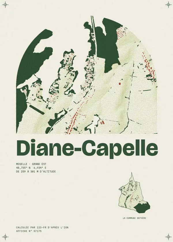 Affiche de Diane-Capelle, calculée par 123-fr d'après l'IGN