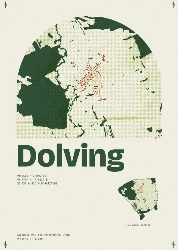 Affiche de Dolving, calculée par 123-fr d'après l'IGN