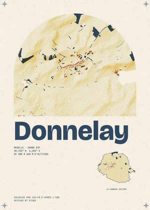 Affiche de Donnelay, calculée par 123-fr d'après l'IGN