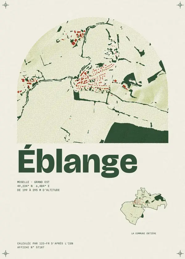 Affiche de Éblange, calculée par 123-fr d'après l'IGN