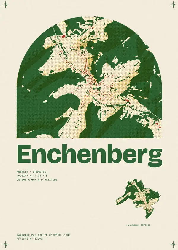 Affiche de Enchenberg, calculée par 123-fr d'après l'IGN