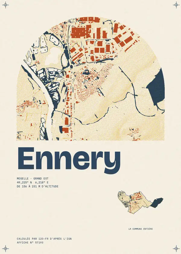 Affiche de Ennery, calculée par 123-fr d'après l'IGN
