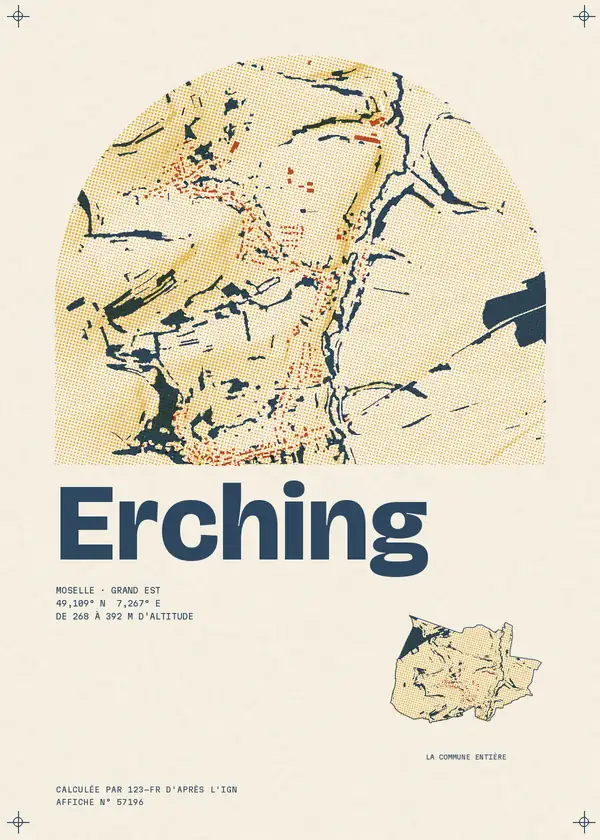 Affiche de Erching, calculée par 123-fr d'après l'IGN