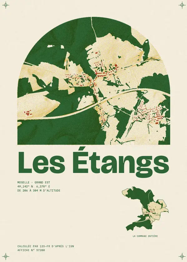 Affiche de Les Étangs, calculée par 123-fr d'après l'IGN