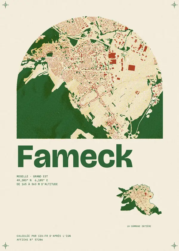 Affiche de Fameck, calculée par 123-fr d'après l'IGN