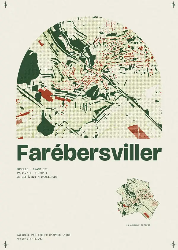 Affiche de Farébersviller, calculée par 123-fr d'après l'IGN
