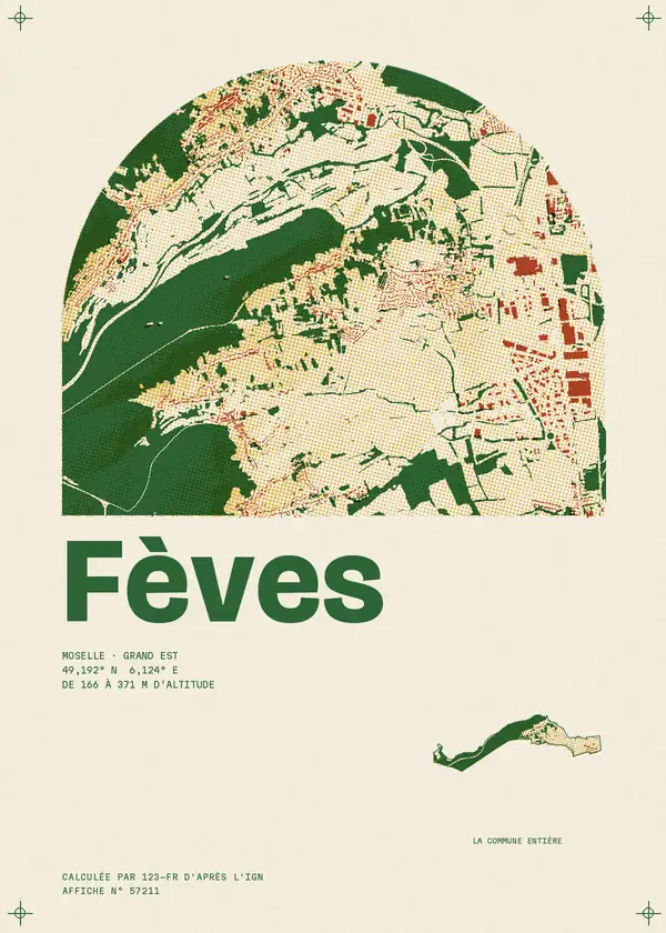 Affiche de Fèves, calculée par 123-fr d'après l'IGN