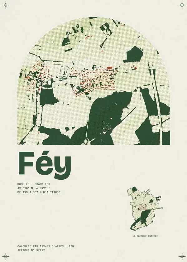 Affiche de Féy, calculée par 123-fr d'après l'IGN