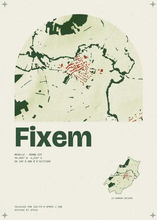 Affiche de Fixem, calculée par 123-fr d'après l'IGN