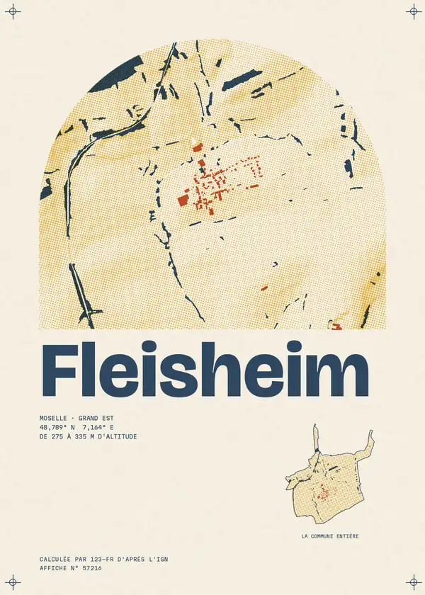 Affiche de Fleisheim, calculée par 123-fr d'après l'IGN