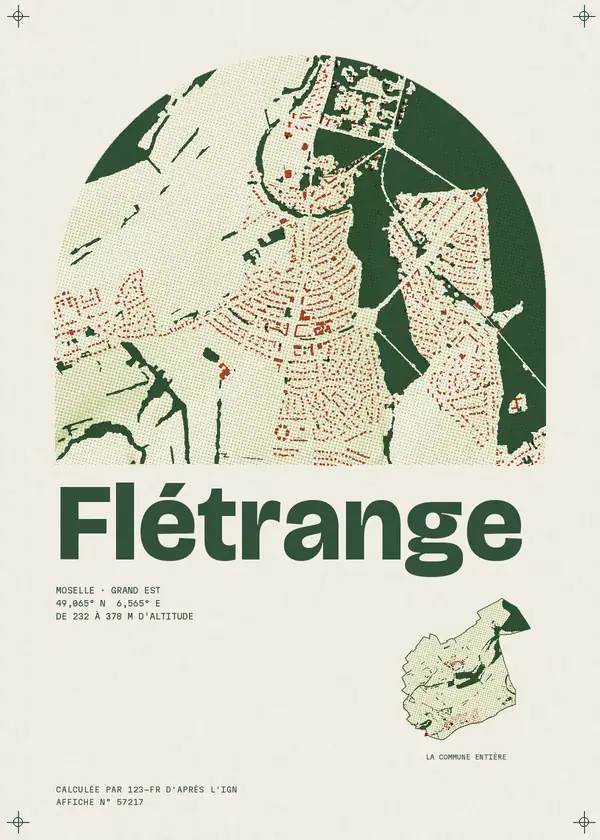 Affiche de Flétrange, calculée par 123-fr d'après l'IGN