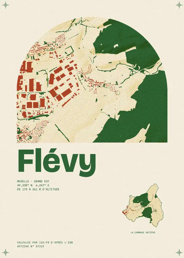 Affiche de Flévy, calculée par 123-fr d'après l'IGN