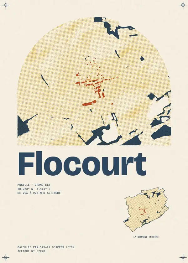 Affiche de Flocourt, calculée par 123-fr d'après l'IGN