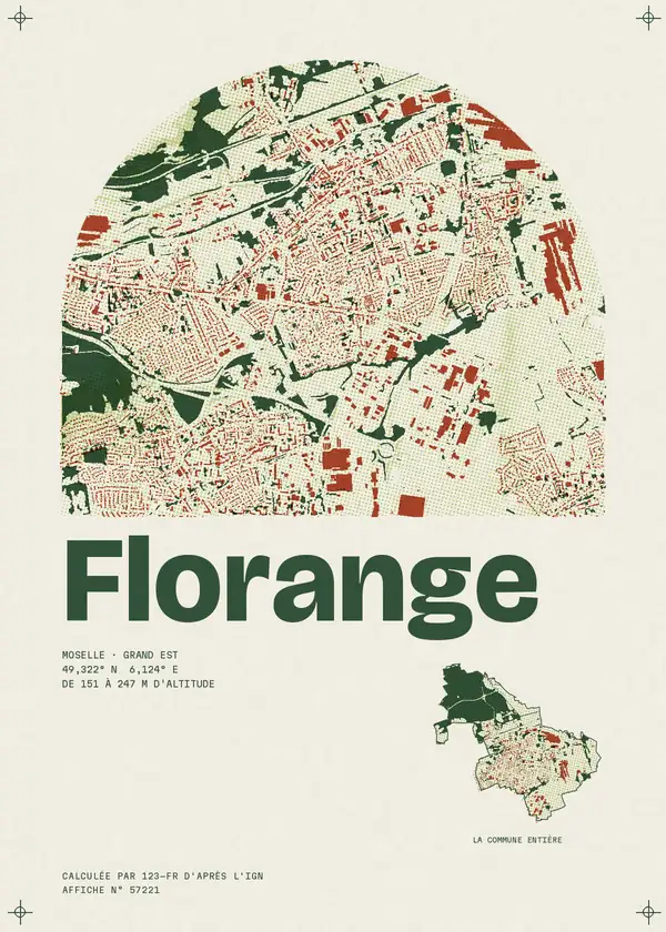 Affiche de Florange, calculée par 123-fr d'après l'IGN