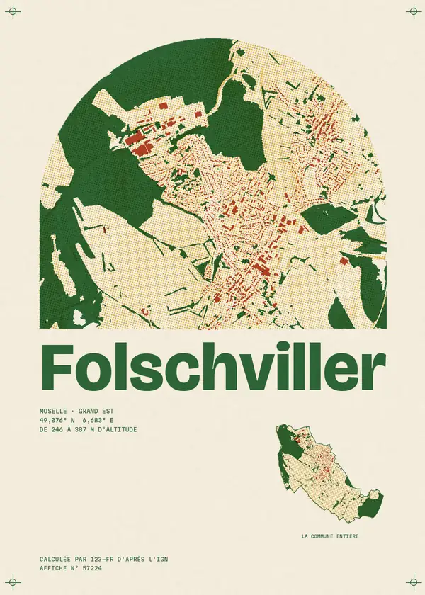 Affiche de Folschviller, calculée par 123-fr d'après l'IGN