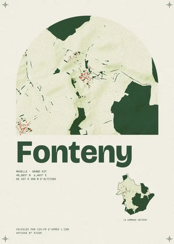 Affiche de Fonteny, calculée par 123-fr d'après l'IGN