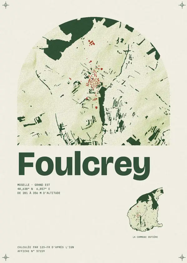 Affiche de Foulcrey, calculée par 123-fr d'après l'IGN