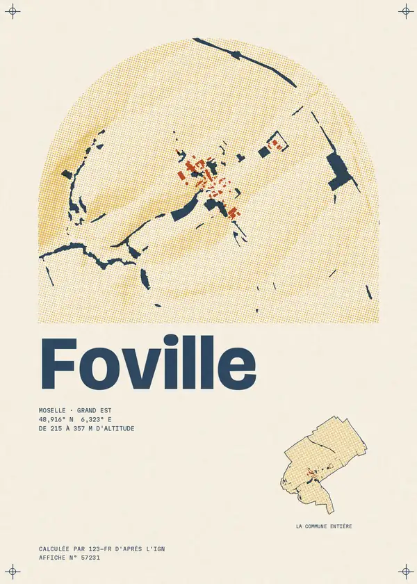 Affiche de Foville, calculée par 123-fr d'après l'IGN