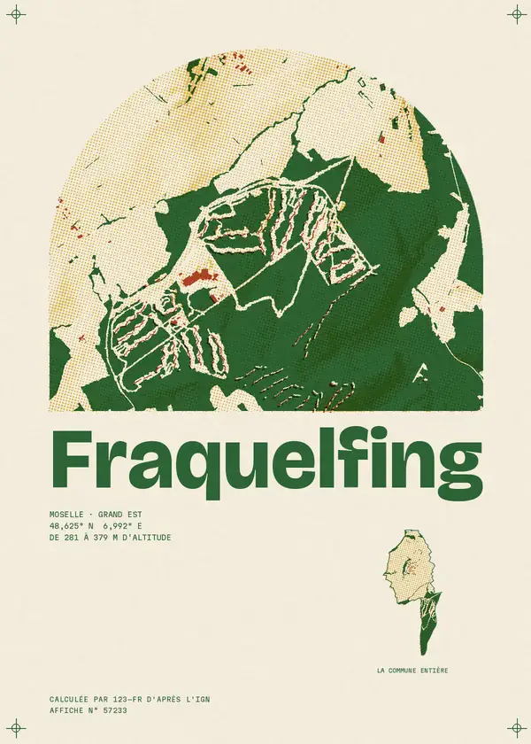 Affiche de Fraquelfing, calculée par 123-fr d'après l'IGN
