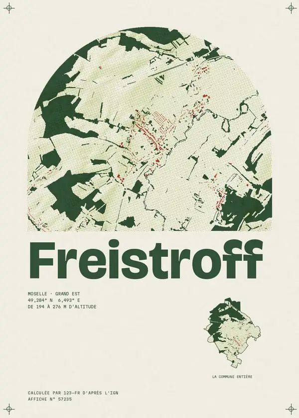 Affiche de Freistroff, calculée par 123-fr d'après l'IGN