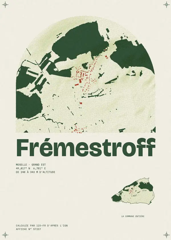 Affiche de Frémestroff, calculée par 123-fr d'après l'IGN