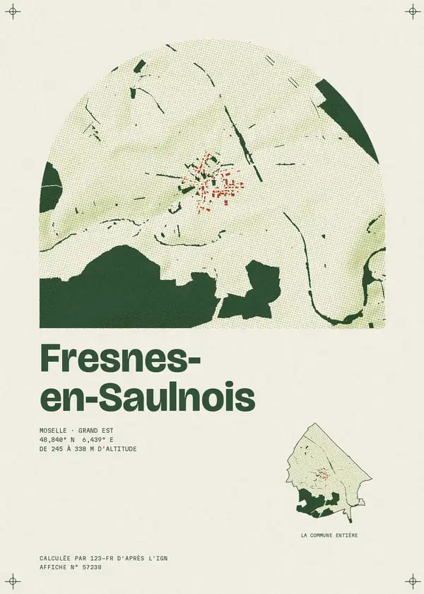 Affiche de Fresnes-en-Saulnois, calculée par 123-fr d'après l'IGN