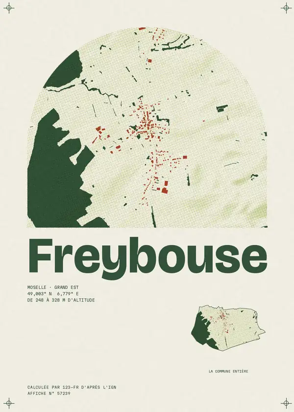 Affiche de Freybouse, calculée par 123-fr d'après l'IGN