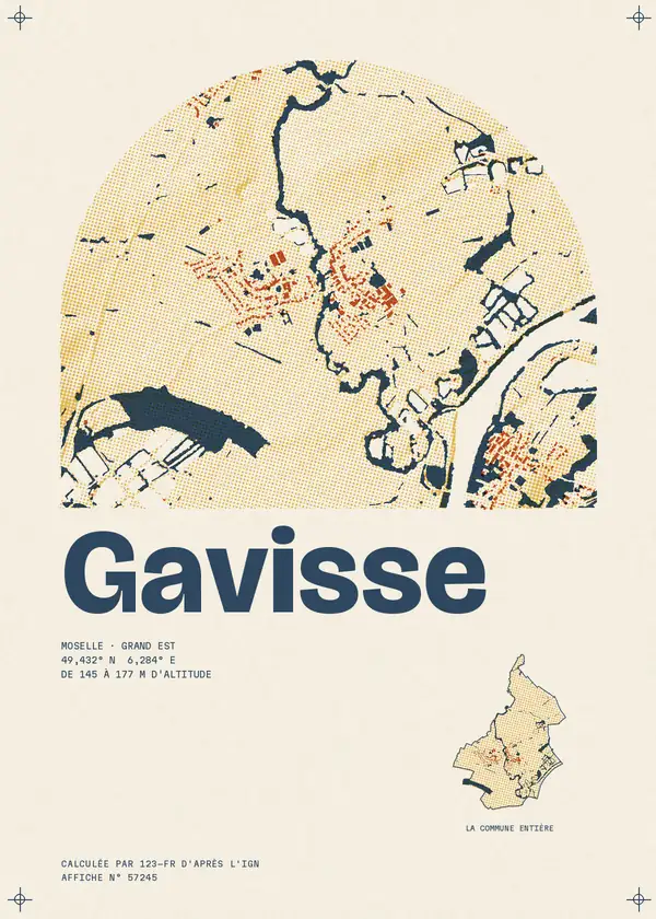 Affiche de Gavisse, calculée par 123-fr d'après l'IGN