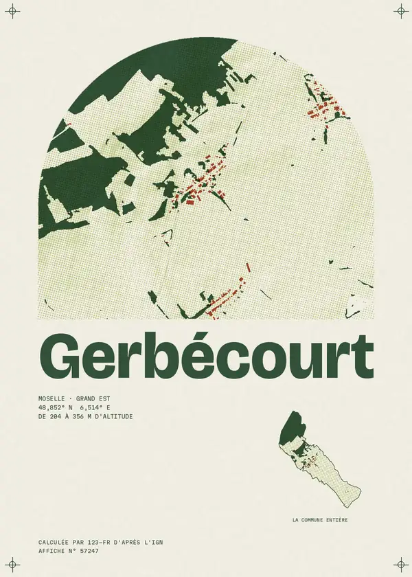 Affiche de Gerbécourt, calculée par 123-fr d'après l'IGN