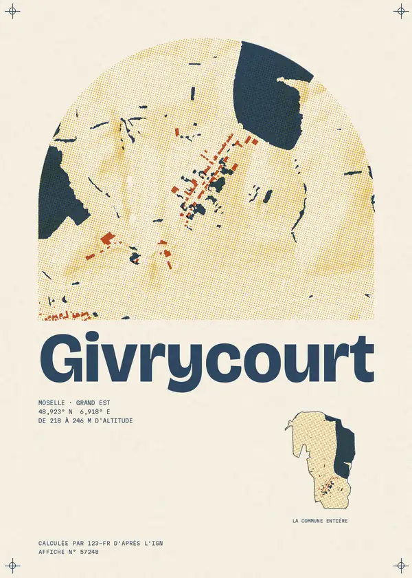 Affiche de Givrycourt, calculée par 123-fr d'après l'IGN