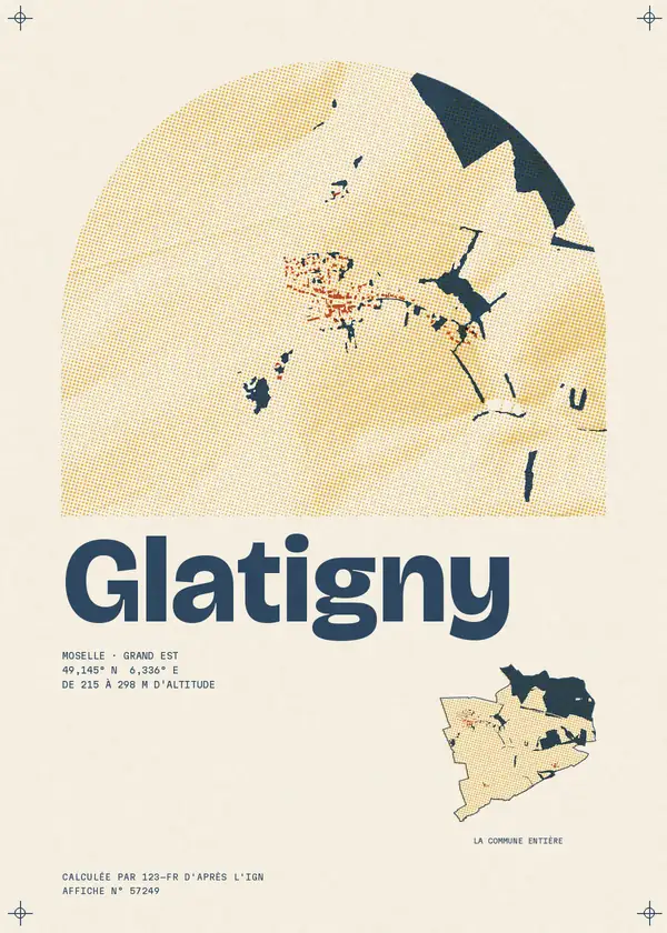Affiche de Glatigny, calculée par 123-fr d'après l'IGN
