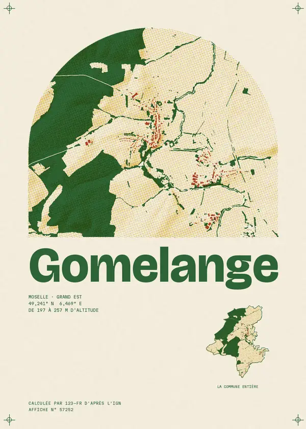 Affiche de Gomelange, calculée par 123-fr d'après l'IGN