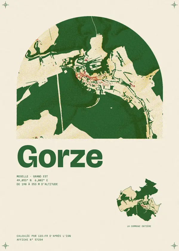 Affiche de Gorze, calculée par 123-fr d'après l'IGN