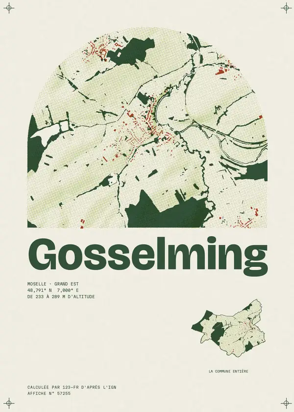 Affiche de Gosselming, calculée par 123-fr d'après l'IGN