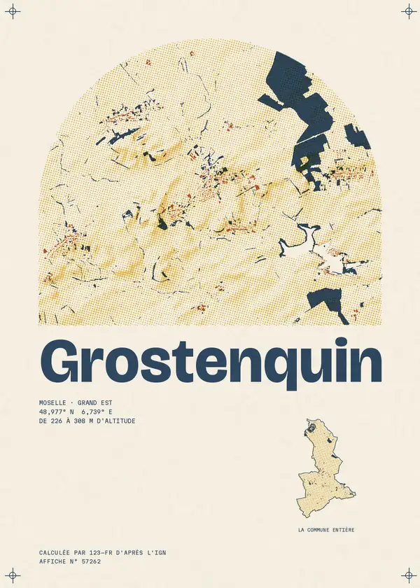 Affiche de Grostenquin, calculée par 123-fr d'après l'IGN
