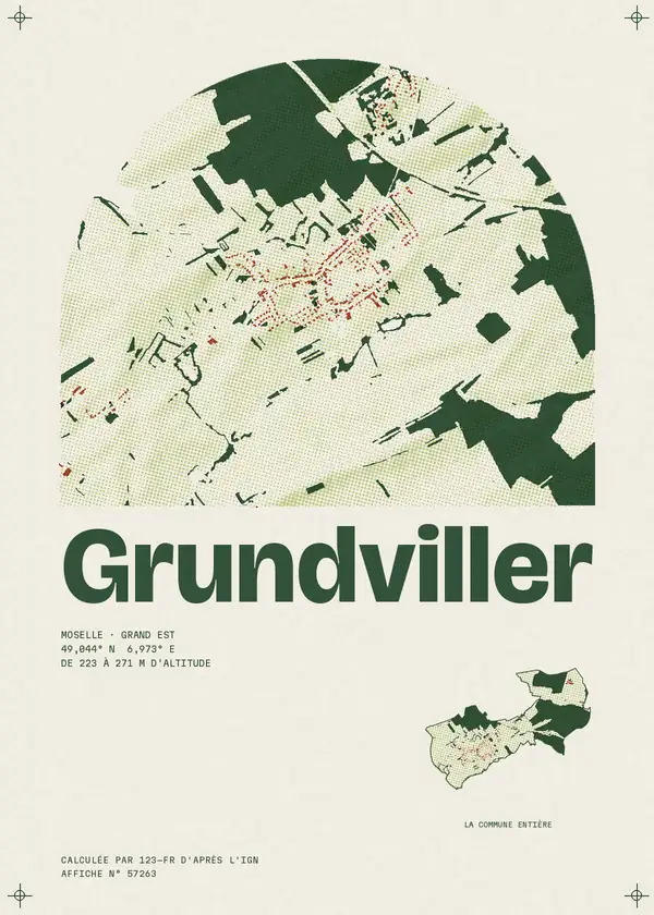 Affiche de Grundviller, calculée par 123-fr d'après l'IGN