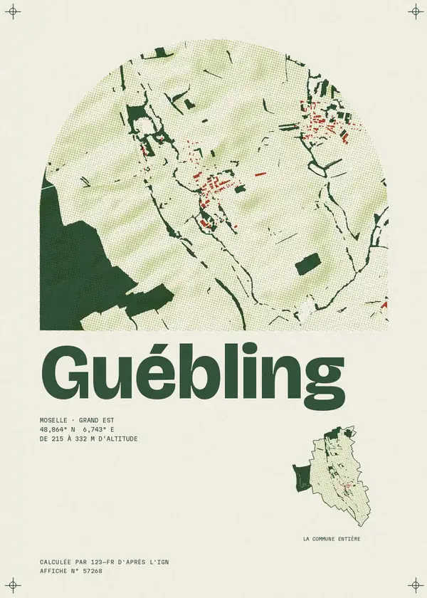Affiche de Guébling, calculée par 123-fr d'après l'IGN