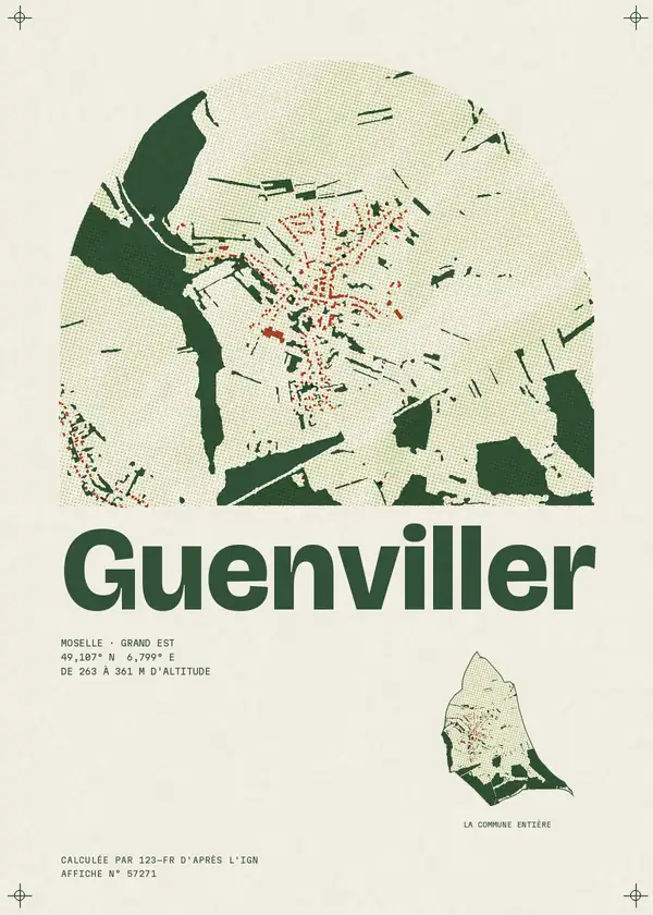 Affiche de Guenviller, calculée par 123-fr d'après l'IGN