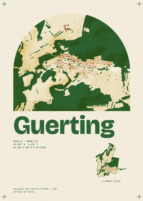 Affiche de Guerting, calculée par 123-fr d'après l'IGN