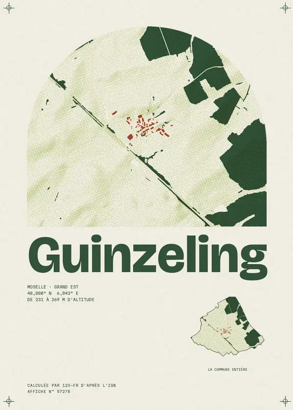 Affiche de Guinzeling, calculée par 123-fr d'après l'IGN