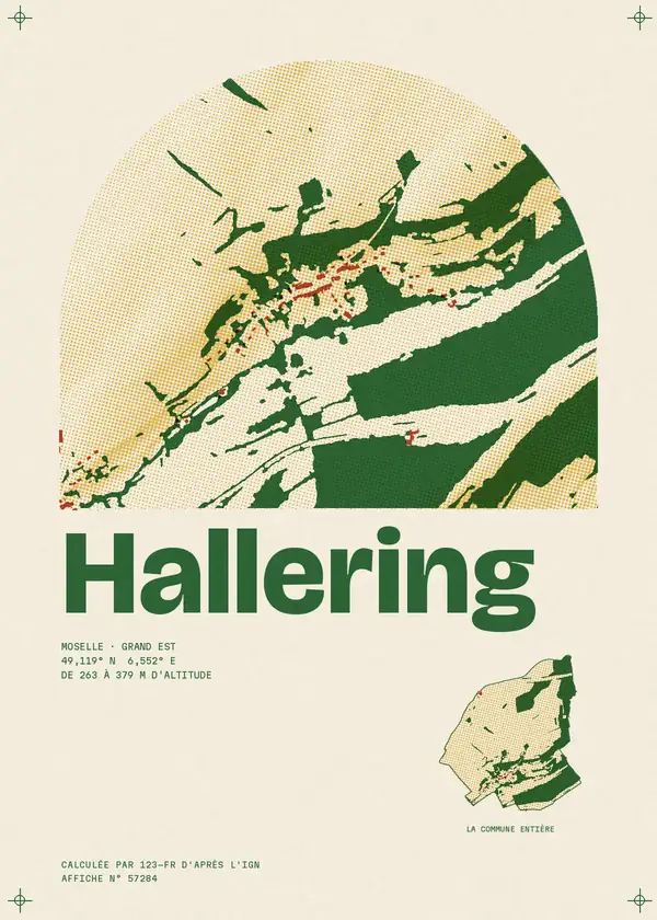 Affiche de Hallering, calculée par 123-fr d'après l'IGN